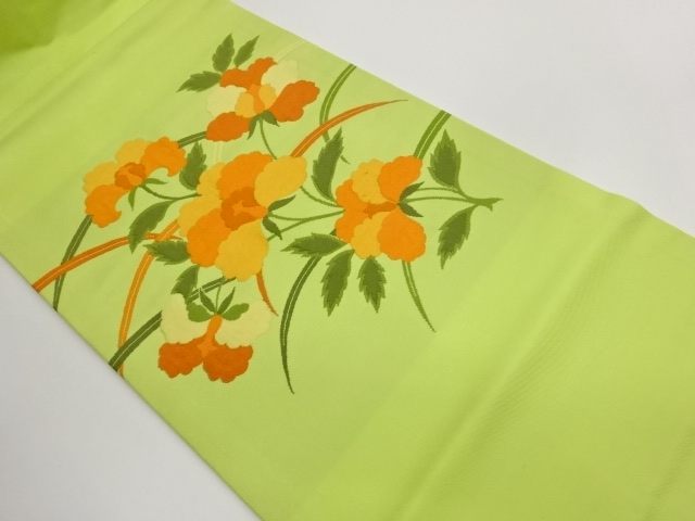 JAPANESE KIMONO / NAGOYA OBI / WOVEN GRASS & FLOWER 